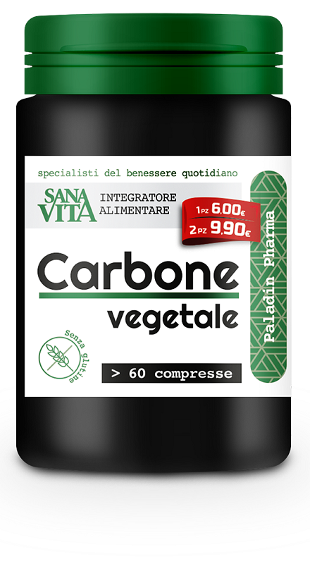 SANAVITA CARBONE VEGETALE 60 COMPRESSE - Farmastop