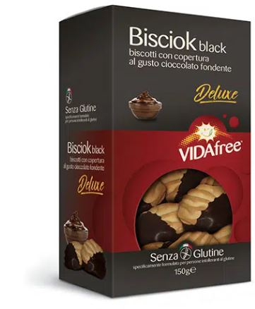 BISCIOK BLACK CIOCCOLATO FONDENTE VIDAFREE BISCOTTI SENZA GLUTINE 150 G - Farmastop