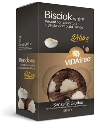 BISCIOK WHITE AL CIOCCOLATO BIANCO VIDAFREE BISCOTTI SENZA GLUTINE 150 G - Farmastop