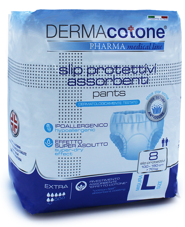SLIP PROTETTIVO ASSORBENTE PANTS DERMACOTONE L 8 PEZZI - Farmastop