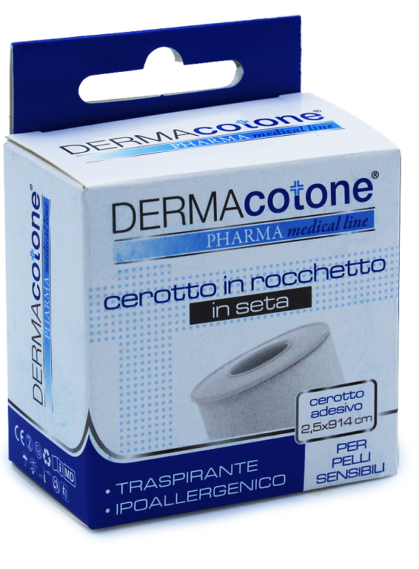CEROTTO ROCCHETTO IN SETA DERMACOTONE BIANCO 2,5X914CM 1 PEZZO - Farmastop
