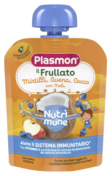 PLASMON NUTRI-MUNE MIRTILLO/AVENA/COCCO CON MELA 85 G - Farmastop