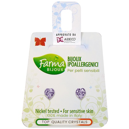 ORECCHINO CUORE SWAROVSKI 5MM LIGHT AMETISTA - Farmastop