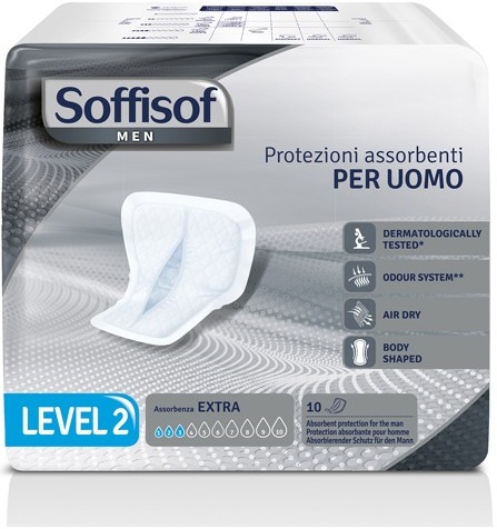 PANNOLONE PER INCONTINENZA SAGOMATO SOFFISOF MEN LEVEL 2 10 PEZZI - Farmastop