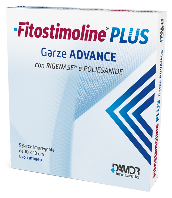 FITOSTIMOLINE PLUS GARZE ADVANCE IMPREGNATE 10X10 CM 5 PEZZI - Farmastop