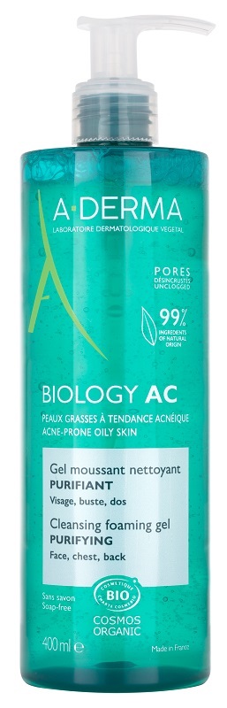 ADERMA BIOLOGY AC GEL DETERGENTE SCHIUMOGENO PURIFICANTE 400 ML - Farmastop