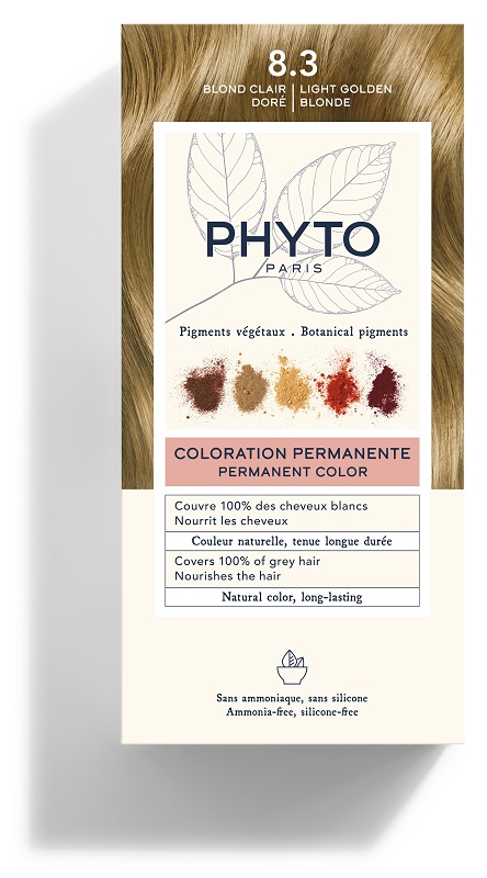 COLOR KIT 8,3 BIONDO CHIARO DORATO LATTE RIVELATORE 50 ML + CREMA COLORANTE 50 ML + MASCHERA PROTETTIVA COLORE 12 ML + GUANTI - Farmastop