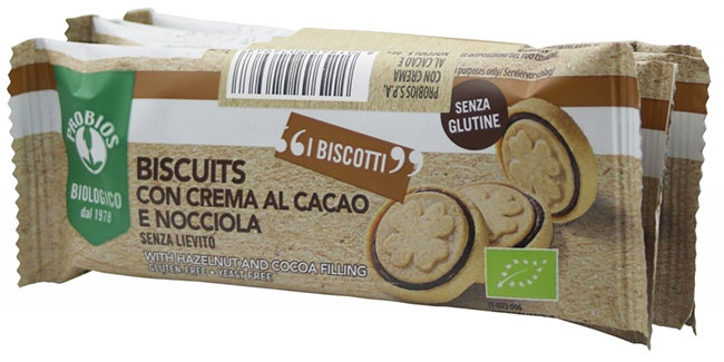 PROBIOS BISCUITS CREMA CACAO NOCCIOLA 4 PEZZI DA 24 G - Farmastop