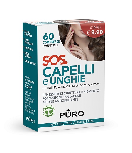 PURO SOS CAPELLI&UNGHIE 60 COMPRESSE DEGLUTIBILI - Farmastop