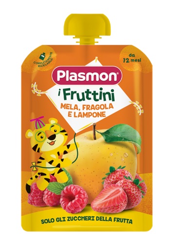 PLASMON I FRUTTINI MELA FRAGOLA E LAMPONE 130 G - Farmastop