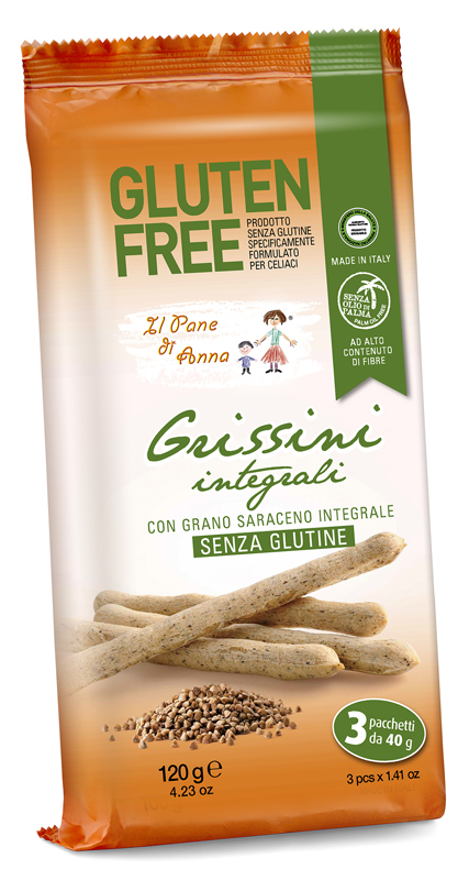 IL PANE DI ANNA GRISSINI INTEGRALI SENZA LATTE 3 PEZZI DA 40 G - Farmastop