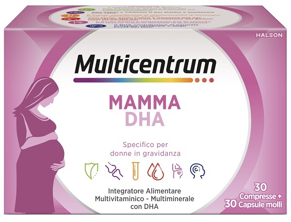 MULTICENTRUM MAMMA DHA 30 COMPRESSE + 30 CAPSULE SENZA GLUTINE E SENZA ZUCCHERI - Farmastop