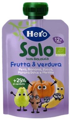 HERO SOLO OMOGENEIZZATO PATATA DOLCE ZUCCA BANANA MIRTILLO 100 G - Farmastop
