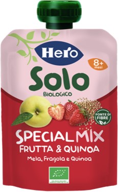 HERO SOLO FRUTTA + CEREALI FRAGOLA MELA QUINOA 100 G - Farmastop