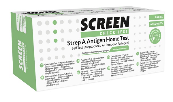 STREP A ANTIGEN HOME TEST DETERMINAZIONE QUALITATIVA ANTIGENI STREPTOCOCCO A DA TAMPONE FARINGEO 1 PEZZO - Farmastop