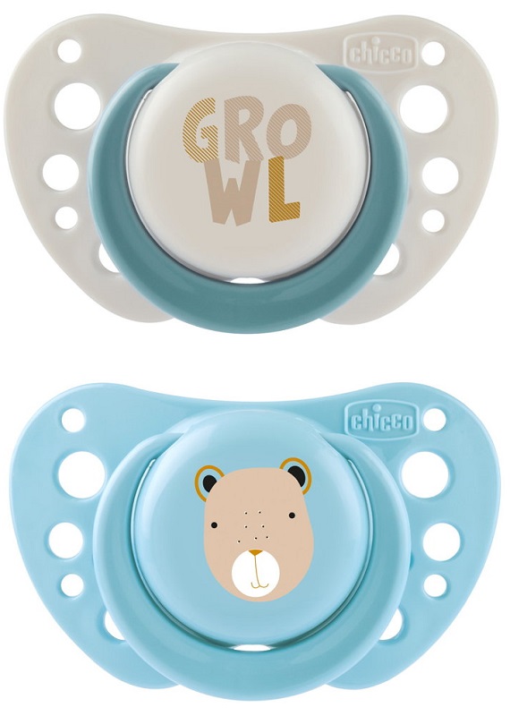 CHICCO SUCCHIETTI AIR AZZURRO SILICONE 2-6 MESI 2 PEZZI - Farmastop