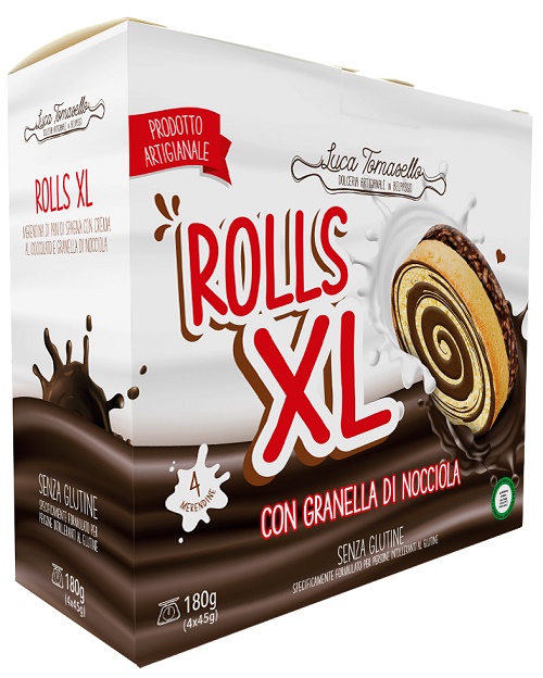 ROLLS XL MERENDINA PAN DI SPAGNA GRANELLA NOCCIOLA 180 G - Farmastop