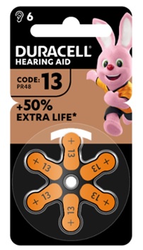 DURACELL EASY TAB 13 ARANCIO BATTERIA PER APPARECCHIO ACUSTICO 6 PEZZI - Farmastop
