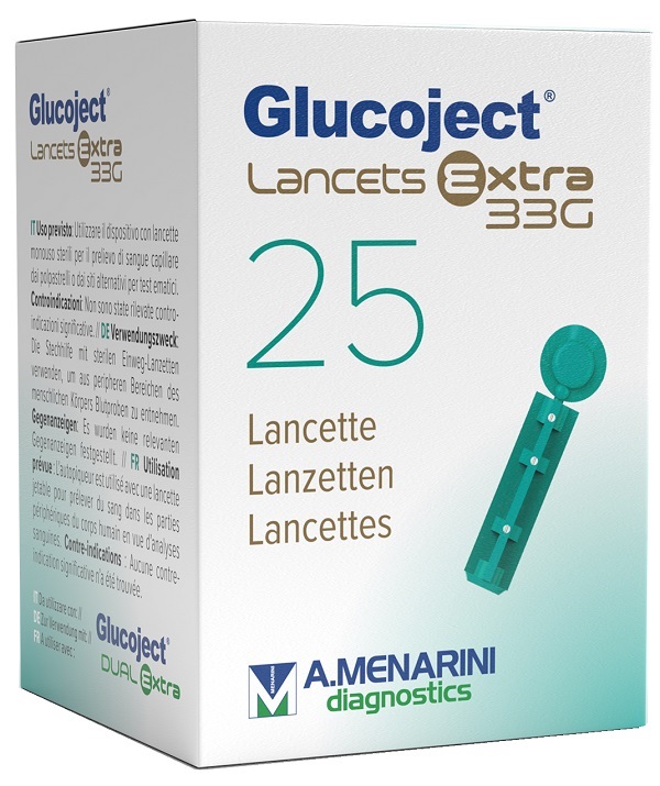LANCETTA PUNGIDITO GLUCOJET EXTRA GAUGE 33 25 PEZZI - Farmastop