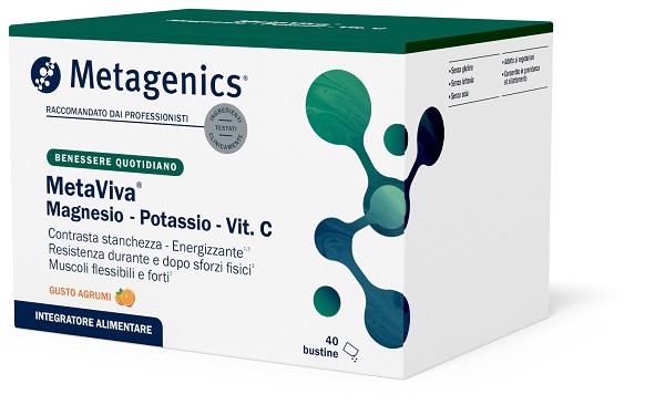 METAVIVA MAGNESIO/POTASSIO/VITAMINA C 40 BUSTINE CON EDULCORANTI - Farmastop