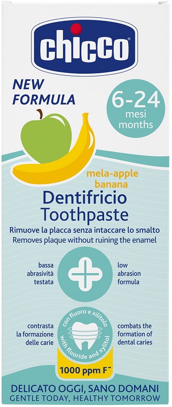 CHICCO DENTIFRICIO 6 MESI+ MELABANANA CON FLUORO 50 ML - Farmastop