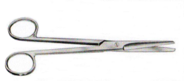 FORBICE RETTA PUNTE SMUSSE IN ACCIAIO PER CHIRURGIA 11,5CM MONOUSO - Farmastop