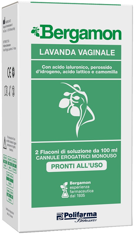 LAVANDA VAGINALE BERGAMON 2 FLACONI DA 100 ML + 2 CANNULE EROGATRICI MONOUSO - Farmastop
