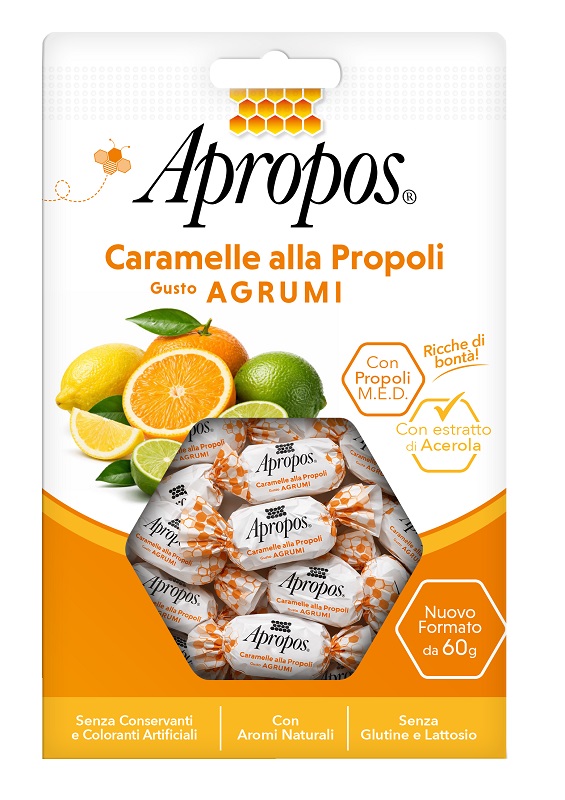 APROPOS CARAMELLE PROPOLI AGRUMI 60 G - Farmastop