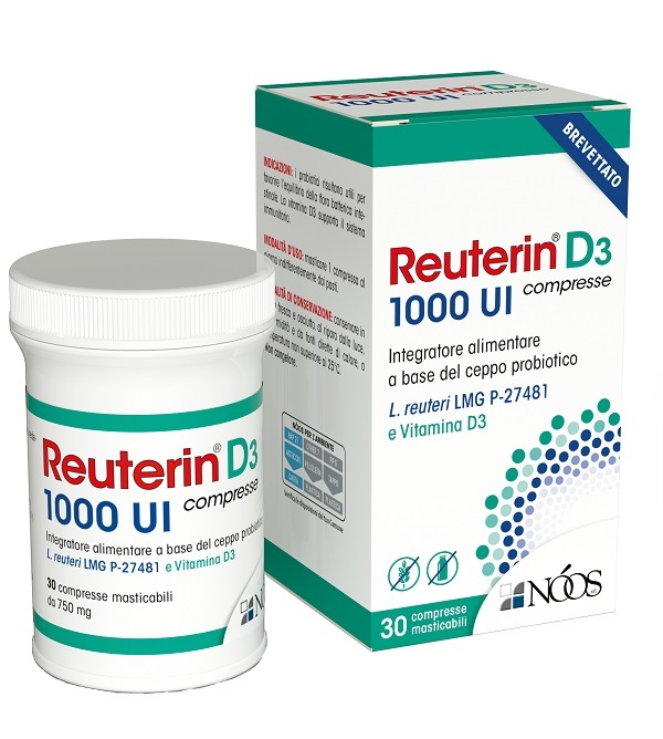 REUTERIN D3 COMPRESSE 1000 UI 30 COMPRESSE MASTICABILI SENZA GLUTINE SENZA LATTOSIO - Farmastop
