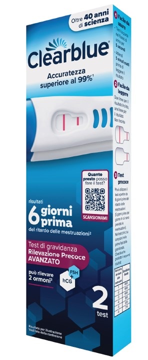 CLEARBLUE TEST GRAVIDANZA RILEVAZIONE PRECOCE AVANZATO 2 PEZZI - Farmastop