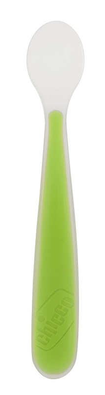 CHICCO SOFTLY SPOON CUCCHIAIO MORBIDO IN SILICONE VERDE 6M+ - Farmastop