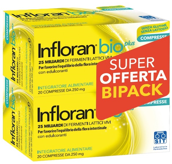 INFLORAN BIO PLUS 20 COMPRESSE BIPACK CON EDULCORANTI - Farmastop