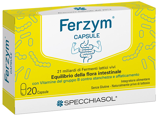 FERZYM CAPSULE 20 CAPSULE SENZA GLUTINE NATURALMENTE PRIVO DI LATTOSIO - Farmastop