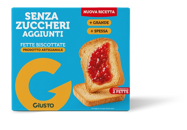 GIUSTO SENZA ZUCCHERI AGGIUNTI FETTE BISCOTTATE ARTIGIANALI CON EDULCORANTI 120 G - Farmastop